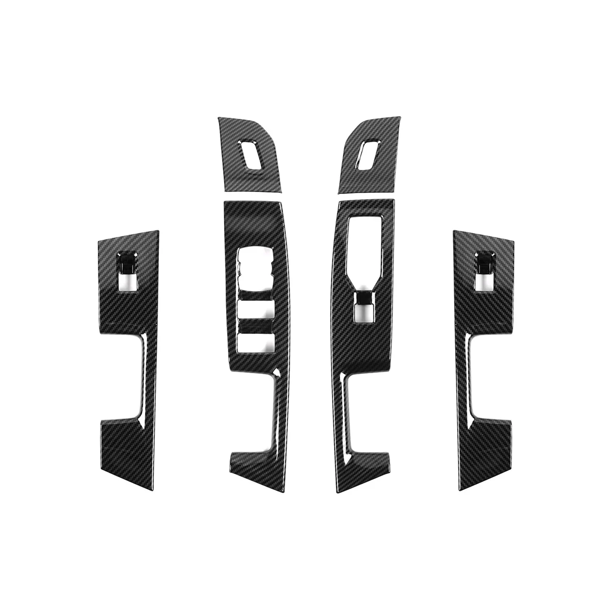 

Панель переключателя стеклоподъемника автомобиля, обшивка панели для Ford F150 2021 2022 2023, аксессуары для интерьера-ABS углеродное волокно