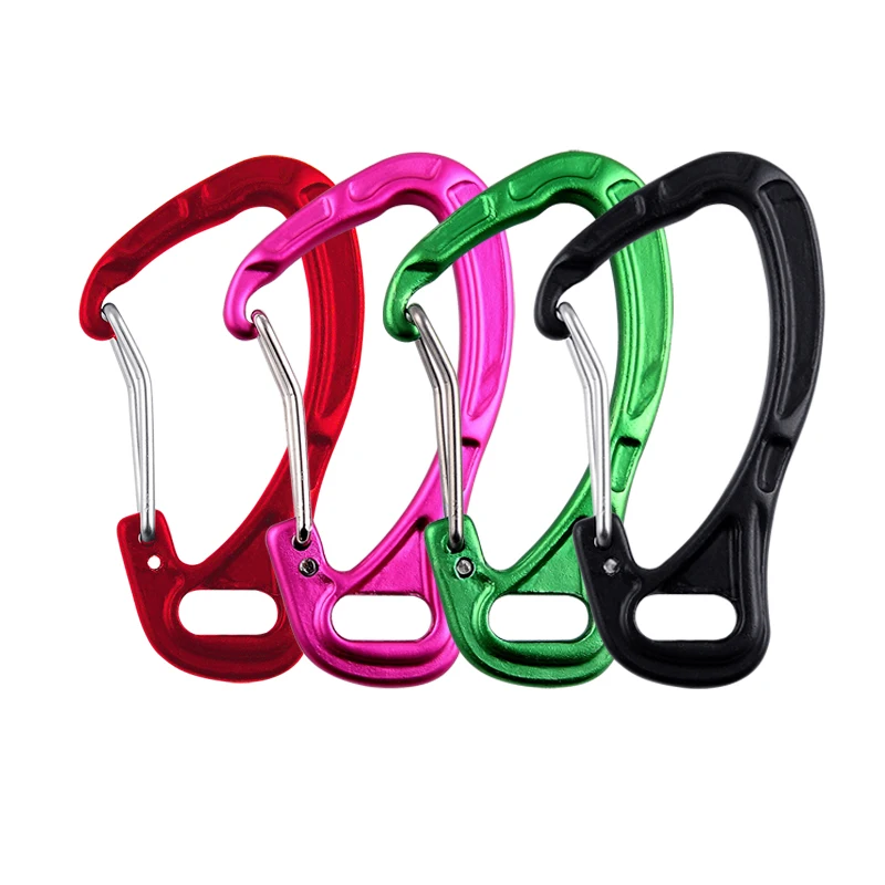 Crazy Shark 4PCS Fishing Aluminum Alloy Carabiner Keychain Outdoor Camping Climbing Snap Clip Lock Buckle Hook Fishing Tool