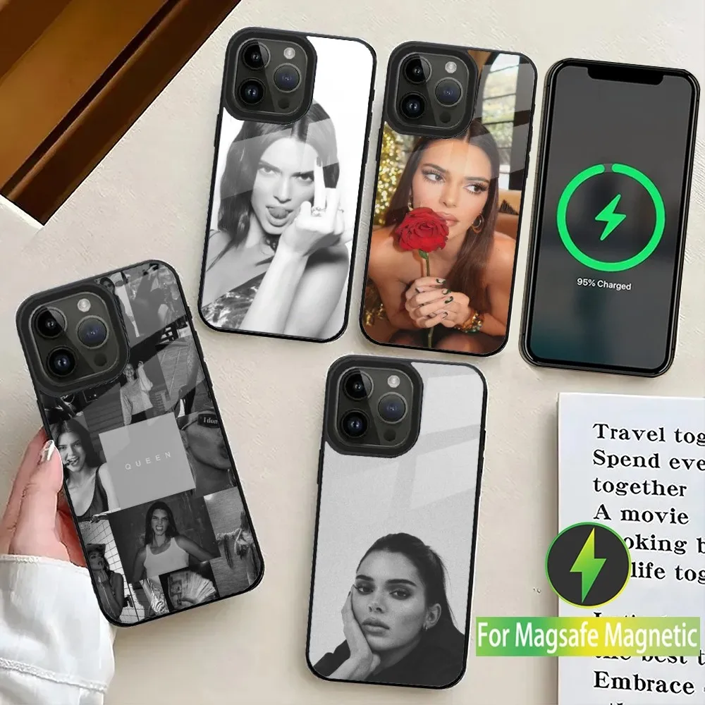 Sexy Girl K-Kendall J-Jenner Phone Case For iPhone 16 15 14 13 12 11 Plus Pro Max Mini Magsafe Magnetic Wireless Charging