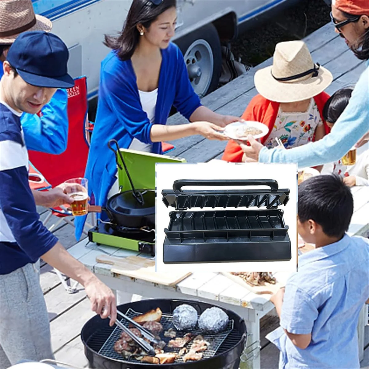 Большой пресс для кебаба черный пластиковый КАБАБ ручная форма кабаба Шпажки