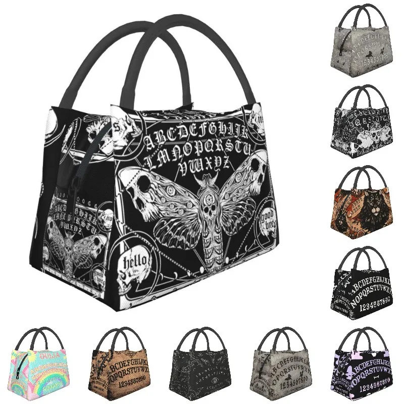 

Death Moth Ouija Board Insulated Lunch Bags for School Office Mystic Gothic Witchcraft Resuable Thermal Cooler Lunch Box Women