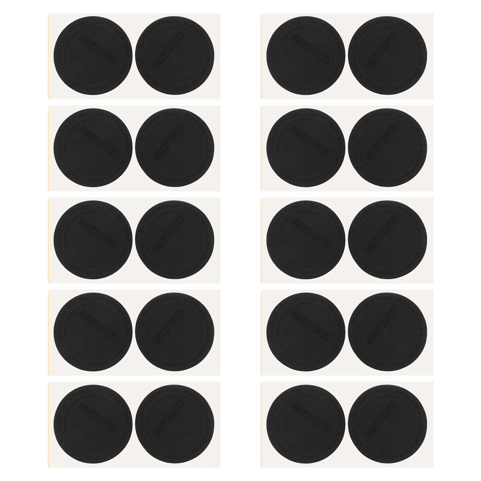 

20 Pcs Silicone Tumbler Adhesive Stainless Steel Glasses Non-skid Silicone Cupss Pads Black Glasses Home Insuated Circles