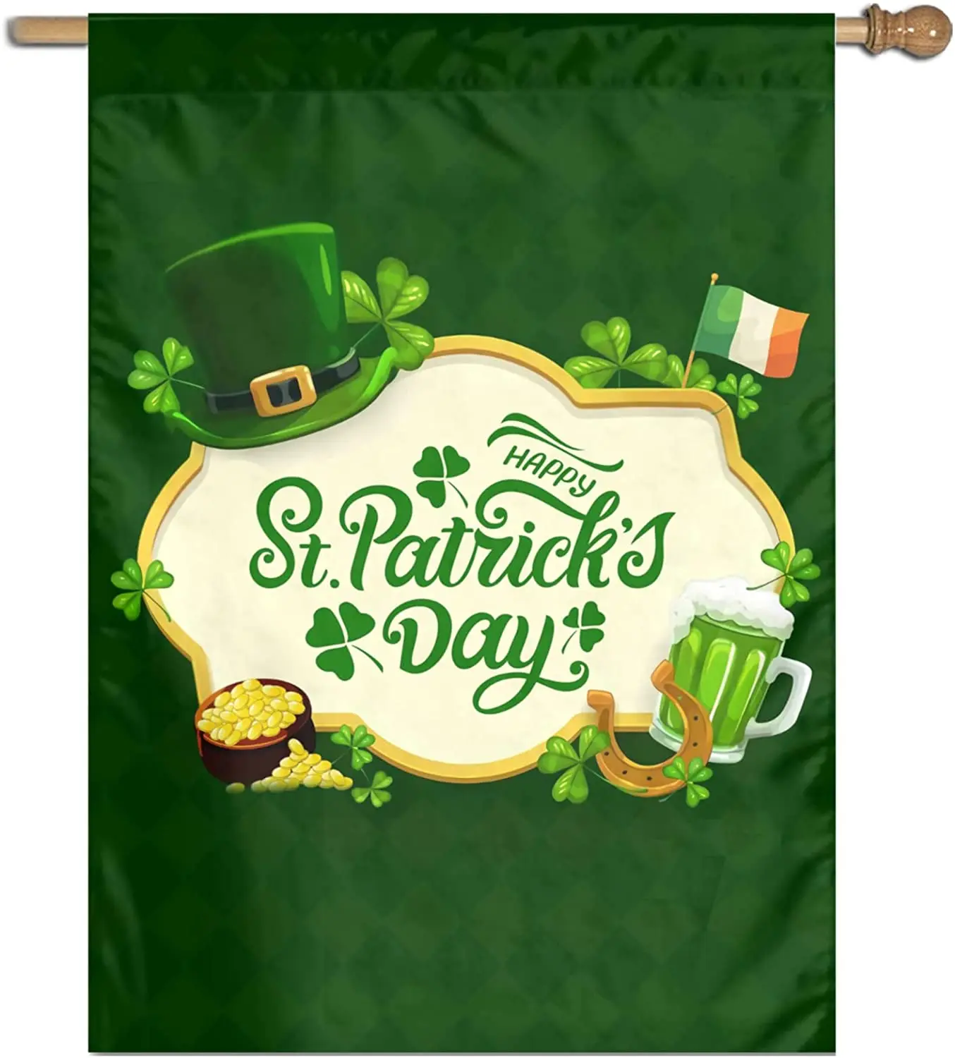 

St Patricks Day Garden Flag 12x18 Inch Double Sided Print Happy St Patricks Flags for House Outdoor Yard Lawn Decorations