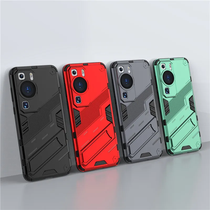 

For Huawei P60 Pro Case Huawei P60 Art P60 Pro Cover 6.67 inch Shockproof Hard Armor PC Stand Silicone Bumper For Huawei P60 Pro