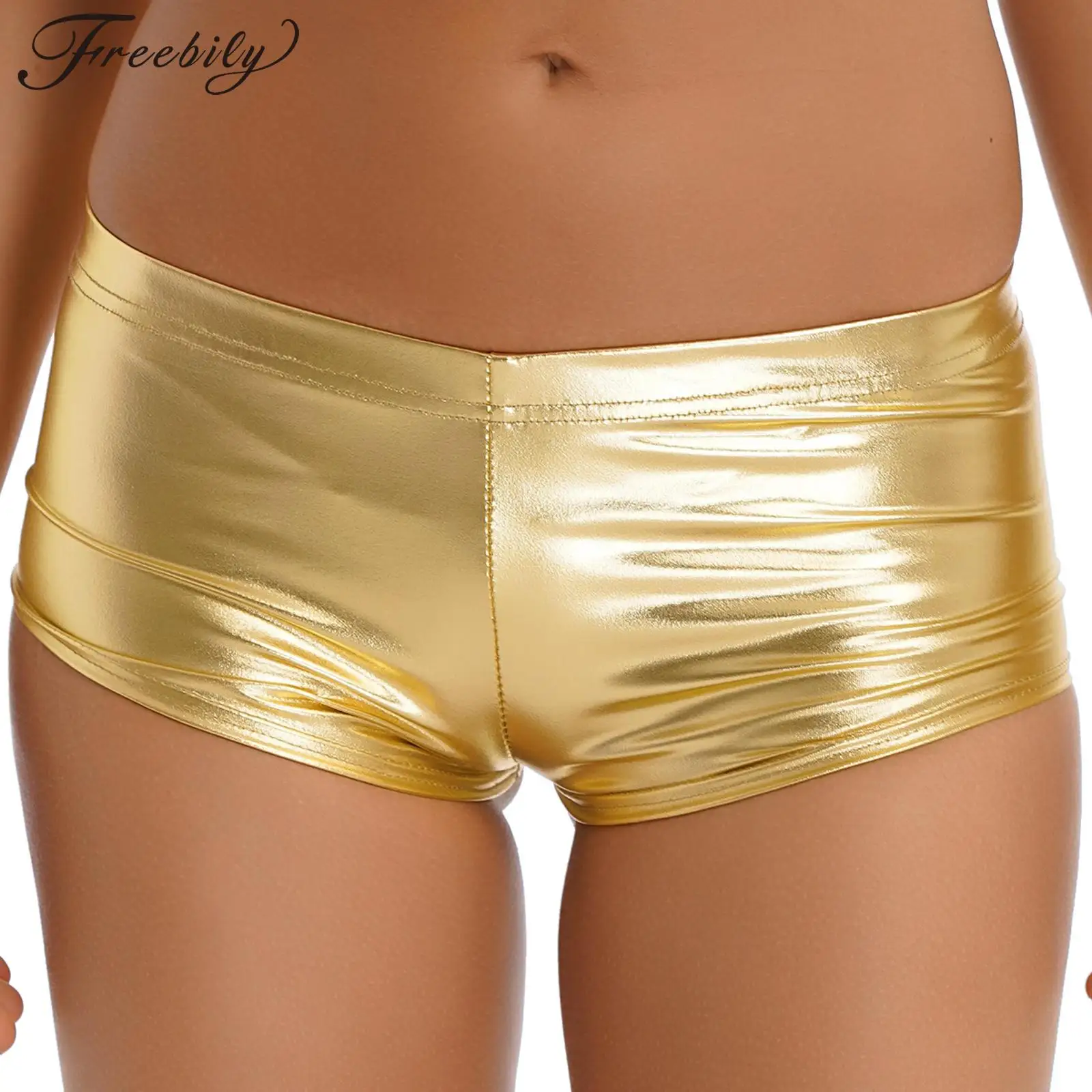 

Шорты женские блестящие с заниженной талией, популярные штаны с эластичным поясом, пикантные для танцев и выступлений, клубов Вечерние