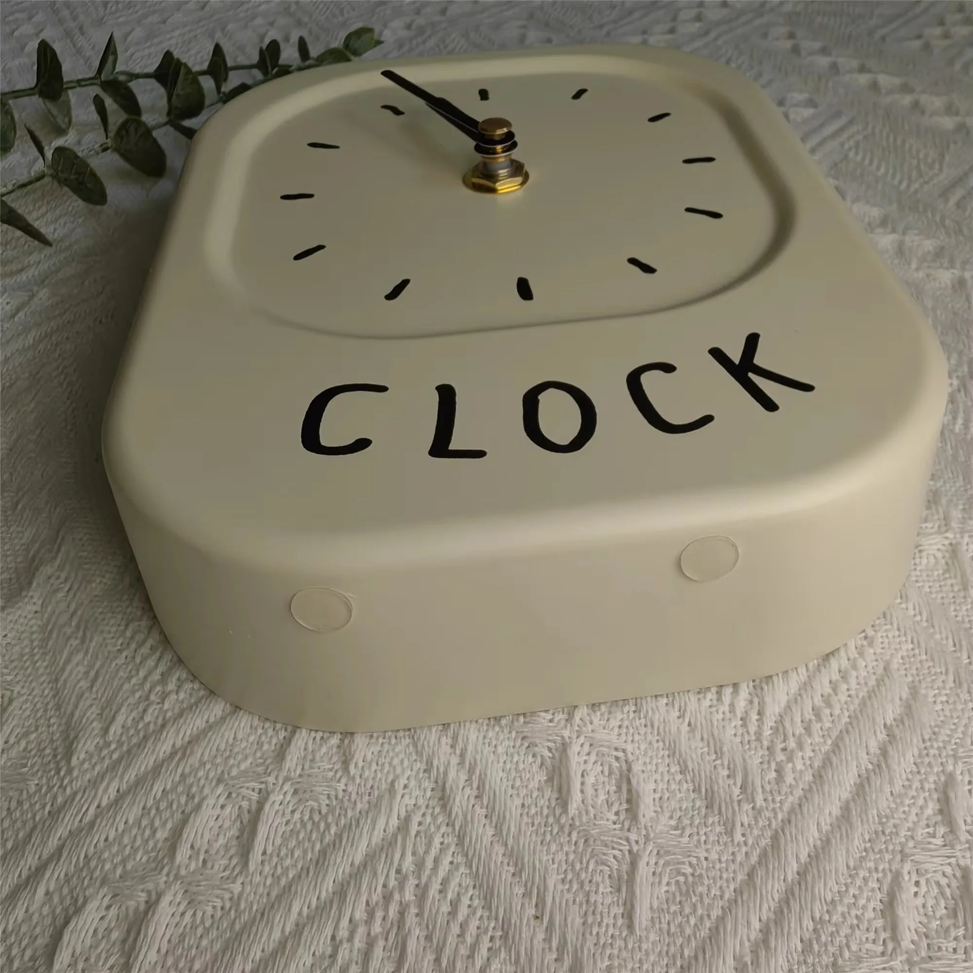 Настенные часы в скандинавском стиле белые кремовые тихие настольные для