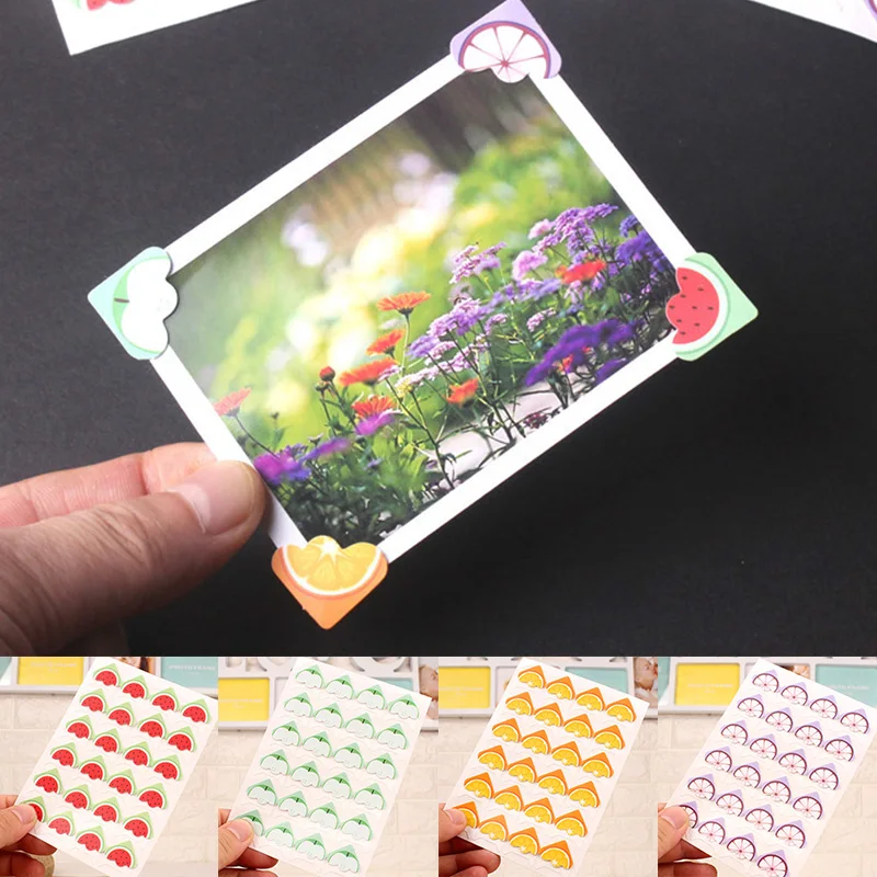 

Cartoon Cute Mini Photo Album Decoration Corner Stickers Fashion Fruit Pattern Handmade Stickers Photocard Holder Accessories