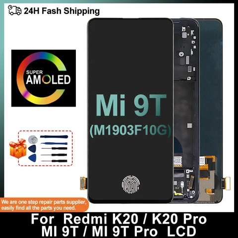 ЖК-дисплей Super Amoled для Xiaomi 9T Mi 9T Pro, сенсорный экран с дигитайзером в сборе для Xiaomi Redmi K20 Pro, K20, запасные части для ЖК-дисплея