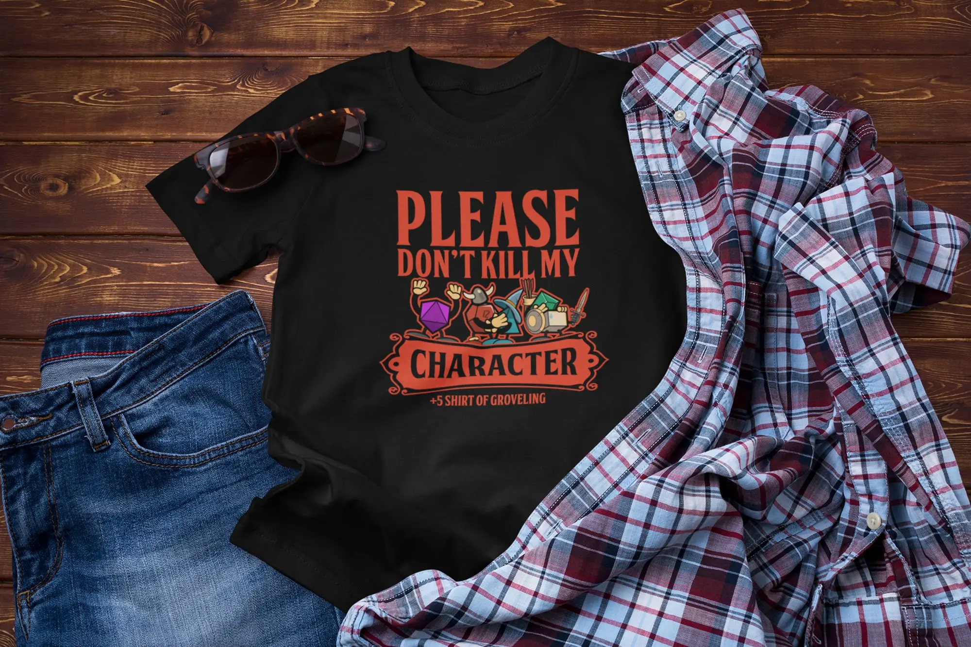Футболка Dnd пожалуйста не убивайте моего персонажа из игры гровеллинг для