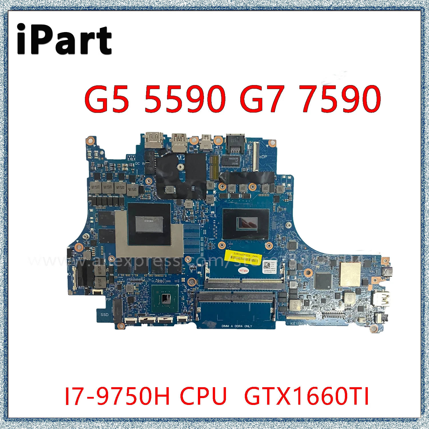 

Материнская плата для ноутбука Dell G5 5590 G7 7590 Вулканизированная 15 с процессором I7-9750H GTX1660TI 6 ГБ GPU CN-0MXHK3 0MXHK3 MXHK3 материнская плата