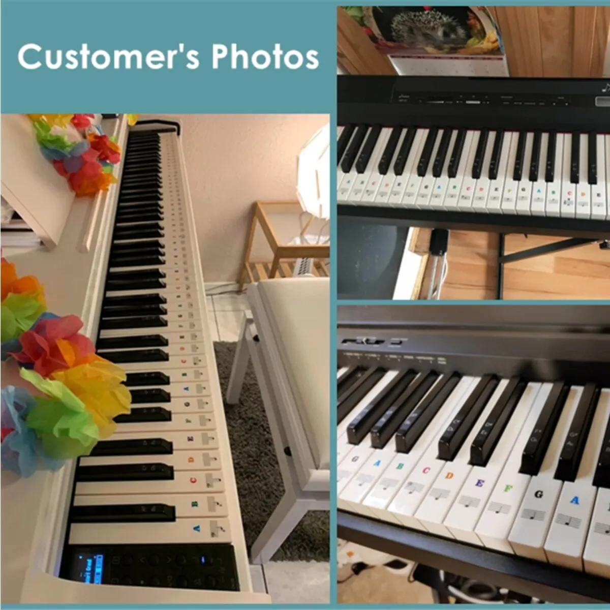 Наклейки на клавиши для фортепиано с обозначением нот