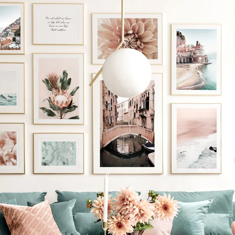 Настенная картина Венеция постер на холсте с изображением волн пляжа Амальфи