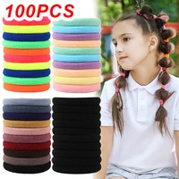 100pcs colorful elastic hair bands thick seamless hair ties for women girls ponytail holder loop rubber band hair rope