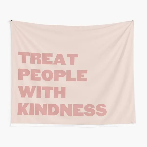 

Treat People With Kindness Pink Tapestry Decoration Printed Home Blanket Mat Hanging Yoga Art Travel Wall Living Beautiful