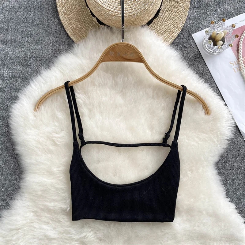 

Summer Backless Sexy Camisole Women Strap Slim Beach Top 2023 Fashion Solid Sleeveless Streetwear Korean Strap Sensual Tank Top