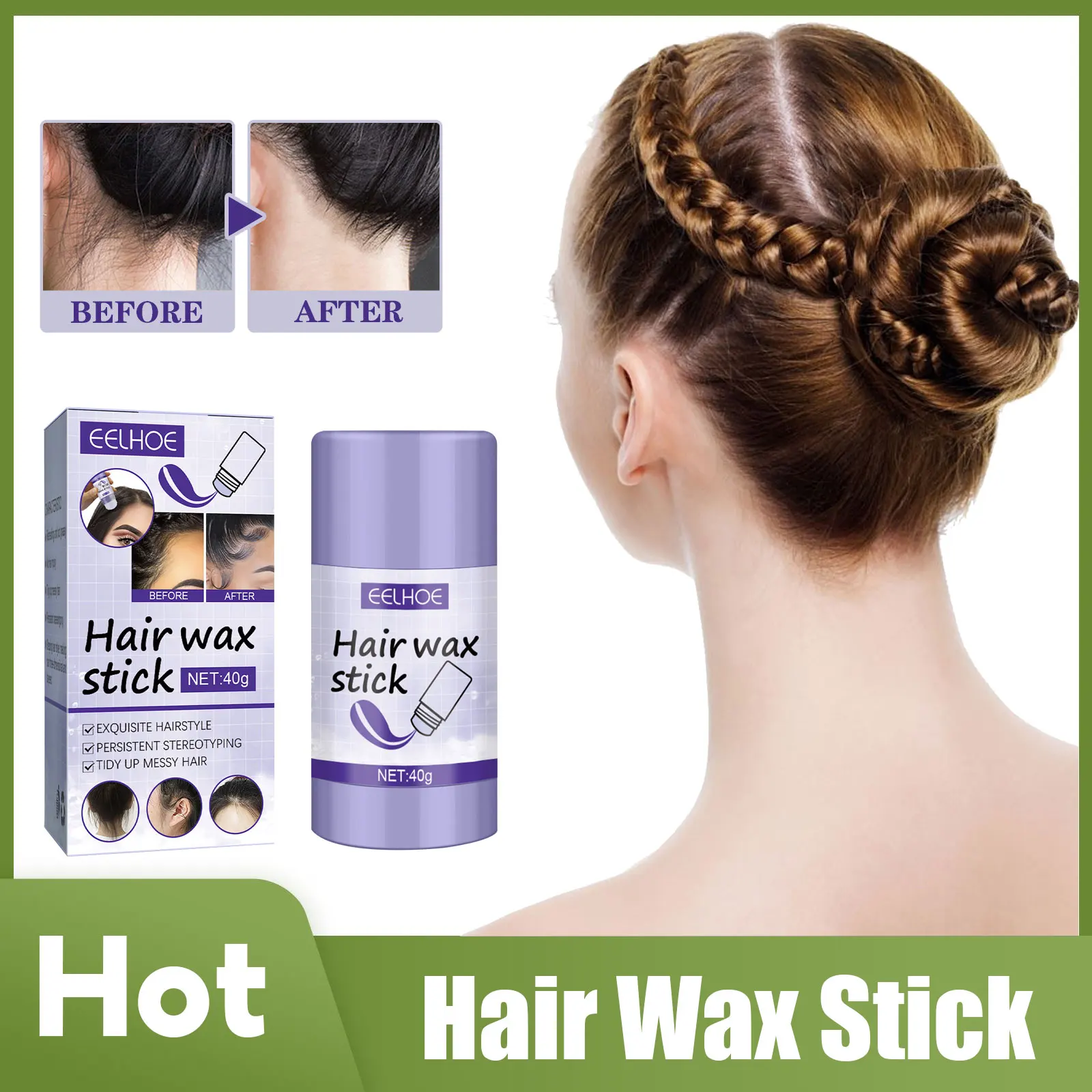 

Hair Wax Stick Styling Frizz Fixed Fluffy Control Gel Cream Not Greasy Professional Hair Finishing Broken Hair Artifact Unisex