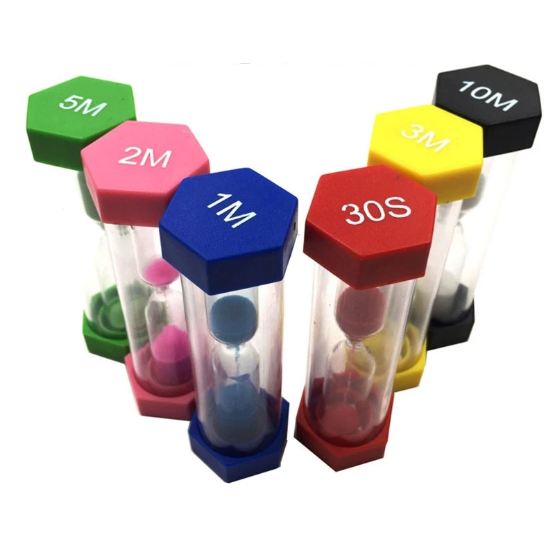 

6 Sand Timer Set 6 Colors Hourglass Sandglass- Mini Sand Clock Timer for School