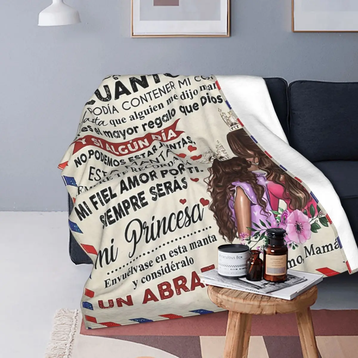 

Letter To My Daughter Wool Blanket Express Love Gifts Funny Throw Blanket for Home Hotel Sofa 125*100cm Bedspread