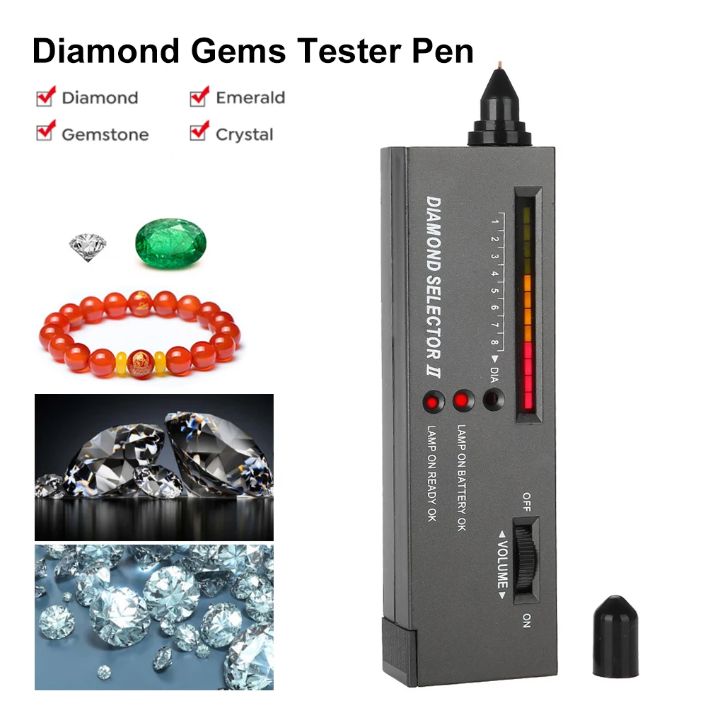 

High Accuracy Diamond Gems Tester Portable Gemstone Jewelry Selector With LED Indicator Accurate Reliable Jewelry Test Tool