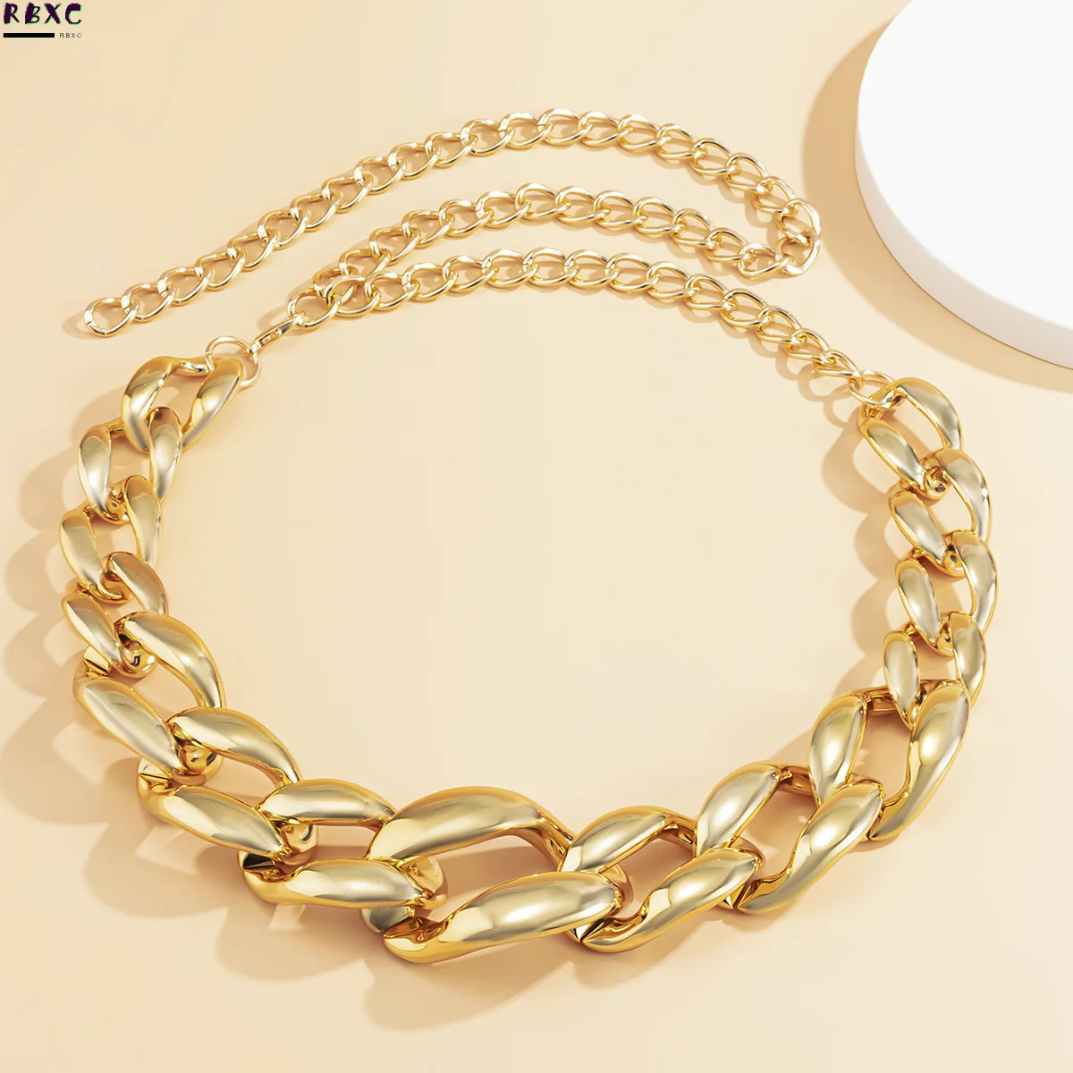 

RBxc Jewelry personality single layer hip hop punk body chain female exaggerated hollow out thick chain simple waist chain