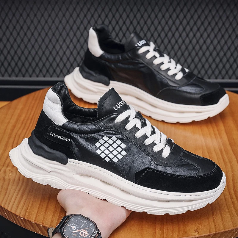 

2022 Best Selling Casual Men Shoes Fashion Pu Leather Shoe Man Comfortable Walking Shoes Mens Designer Lace Up Sneakers For Men