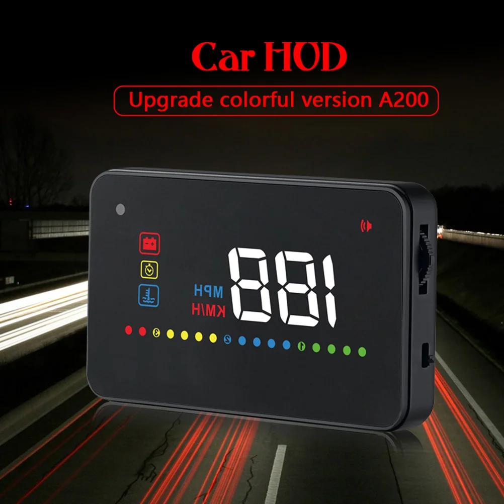 

Head Display Car HUD Speedmeter Over Reminder Fatigue Driving Warnning Windshield Project (Black)