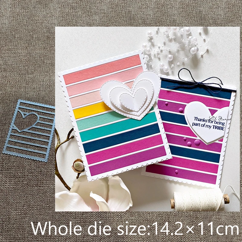 

New Design Craft Metal stencil mold Cutting Dies Heart Stripes Cover scrapbook die cuts Album Paper Card Craft Embossing