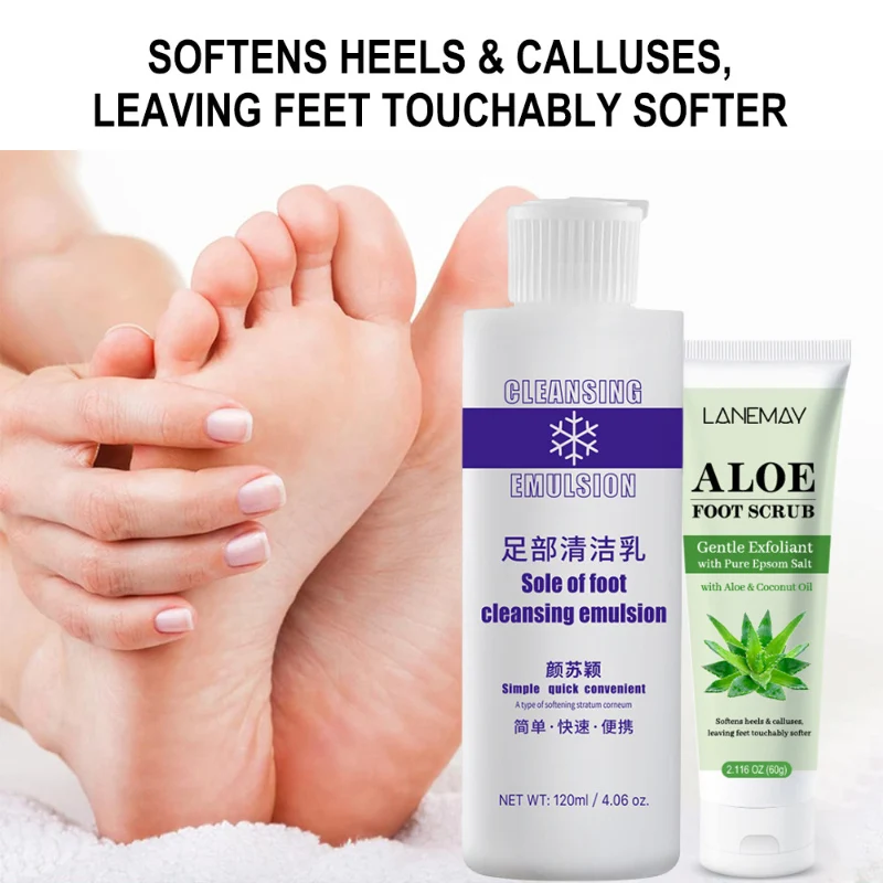 6 шт. набор для ухода за ногами 120 мл отшелушивающий крем ног смягчающий скраб