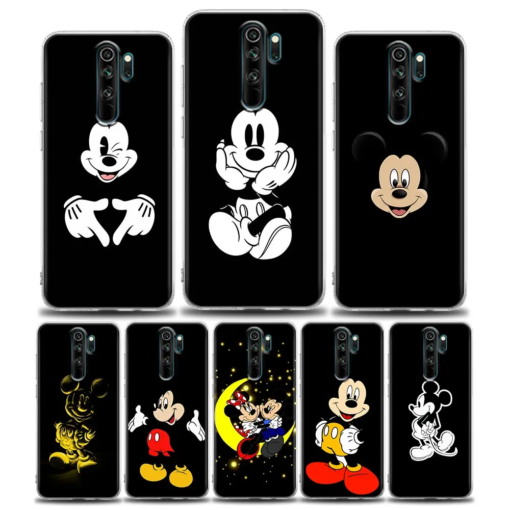 

Cute Mickey Minnie Mouse Art Case For Xiaomi Redmi 9 10 Note 8Pro 11 10 9 8 Pro 7 8A 10S 11s K40 5G 9A 9C Coque Clear Back Cover