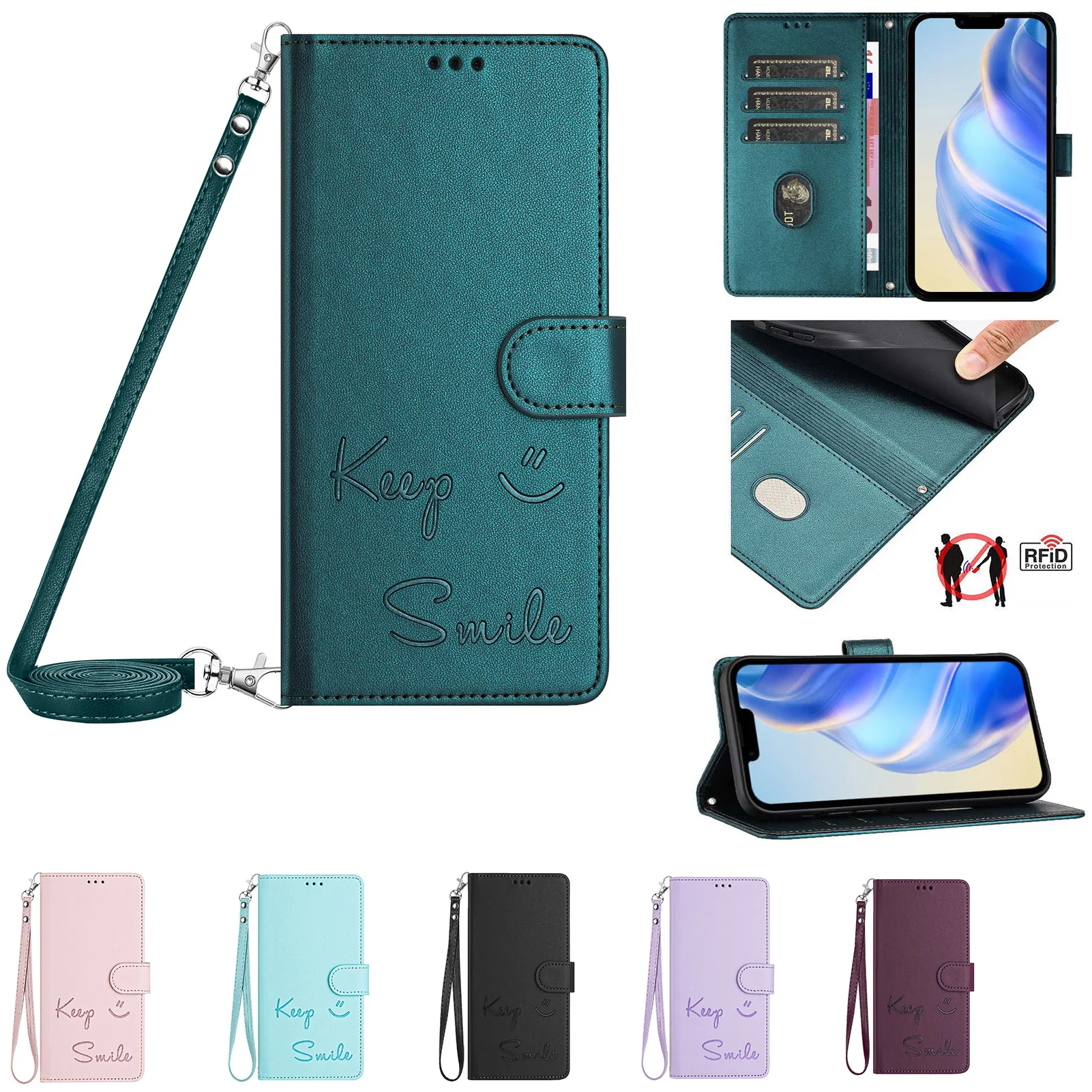 Кожаный флип-чехол Keep Smile для Tecno Camon 30 20 Premier Pro 19 Neo 3 слота карт