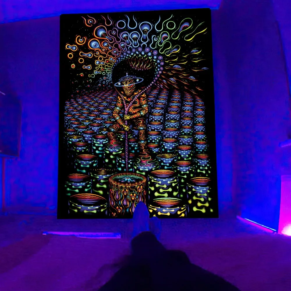 

Флуоресцентный психоделический гриб гобелен