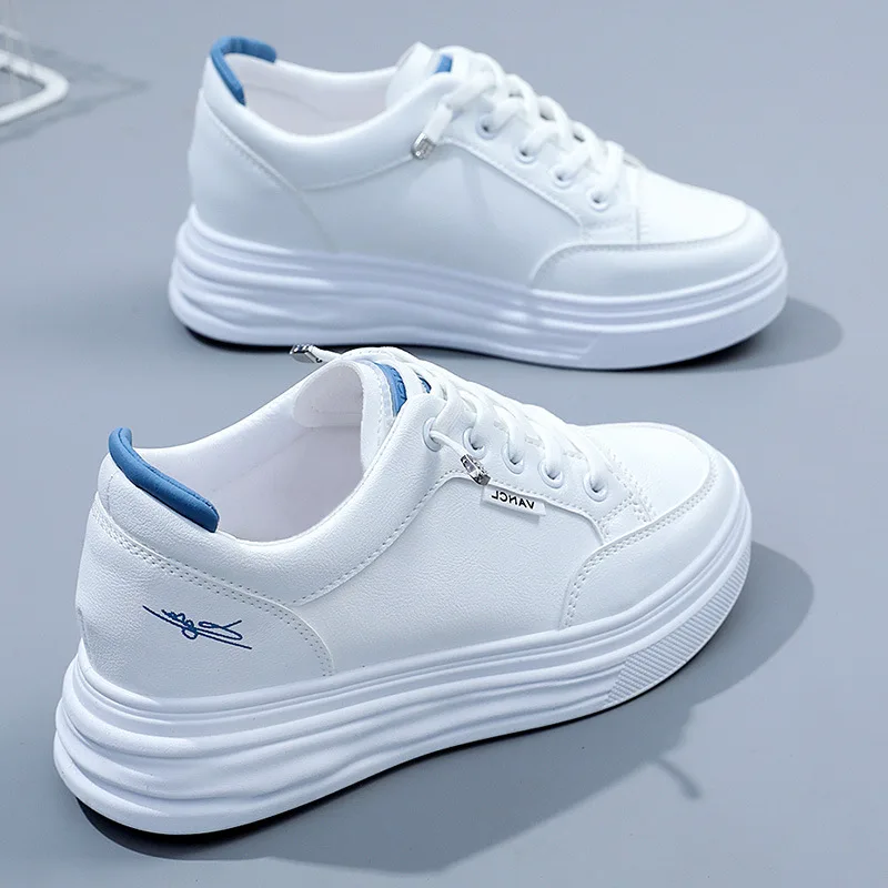 

Summer New Fashion Thick Soles Small White Shoes Mesh Surface Breathable Round Head Sports Casual Running Shoes Women's Shoes