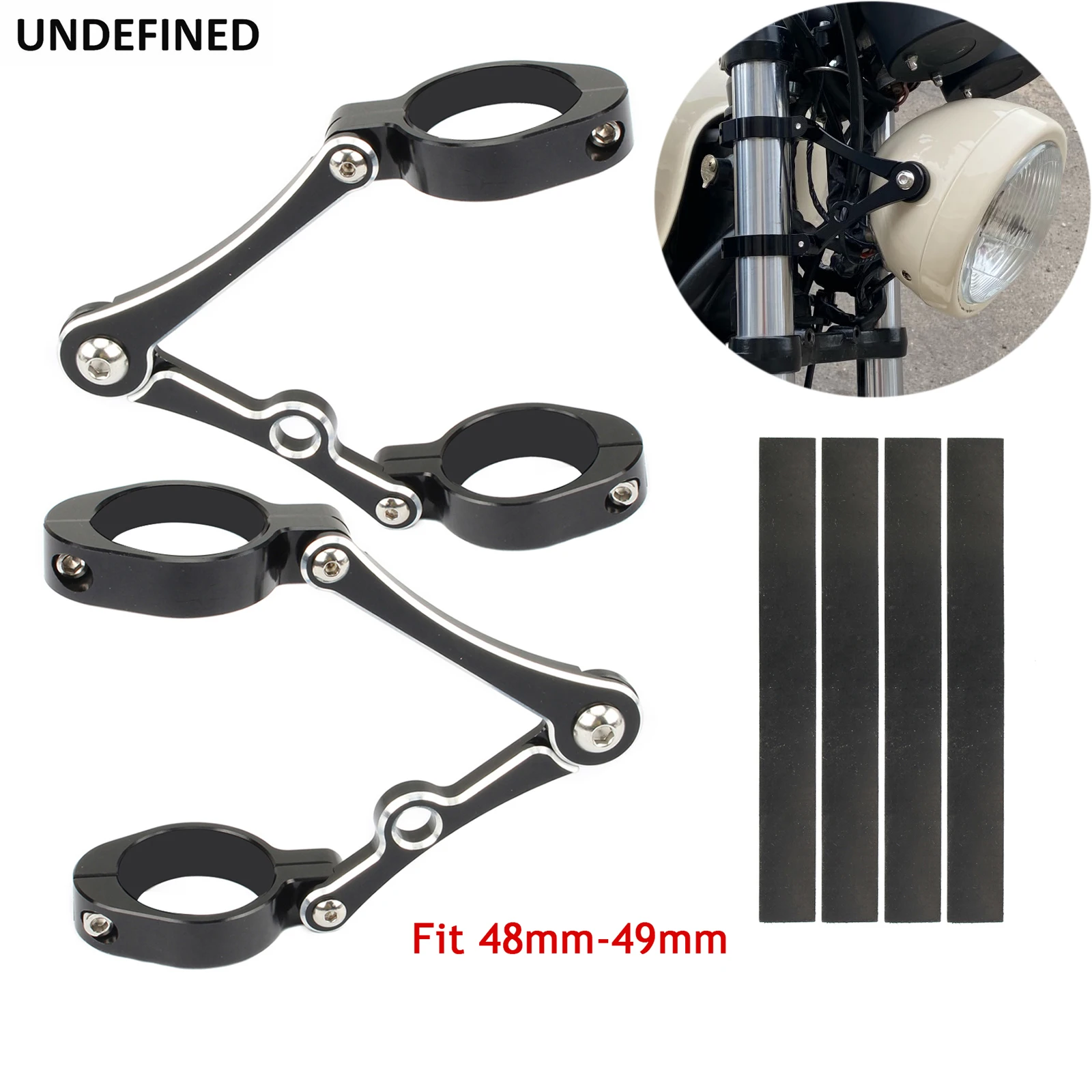 

Motorcycle Headlight Bracket 48-49mm Fork Tube Mount Clamps For Harley Honda Yamaha Cruiser Bobber Cafe Racer Bikes Universal