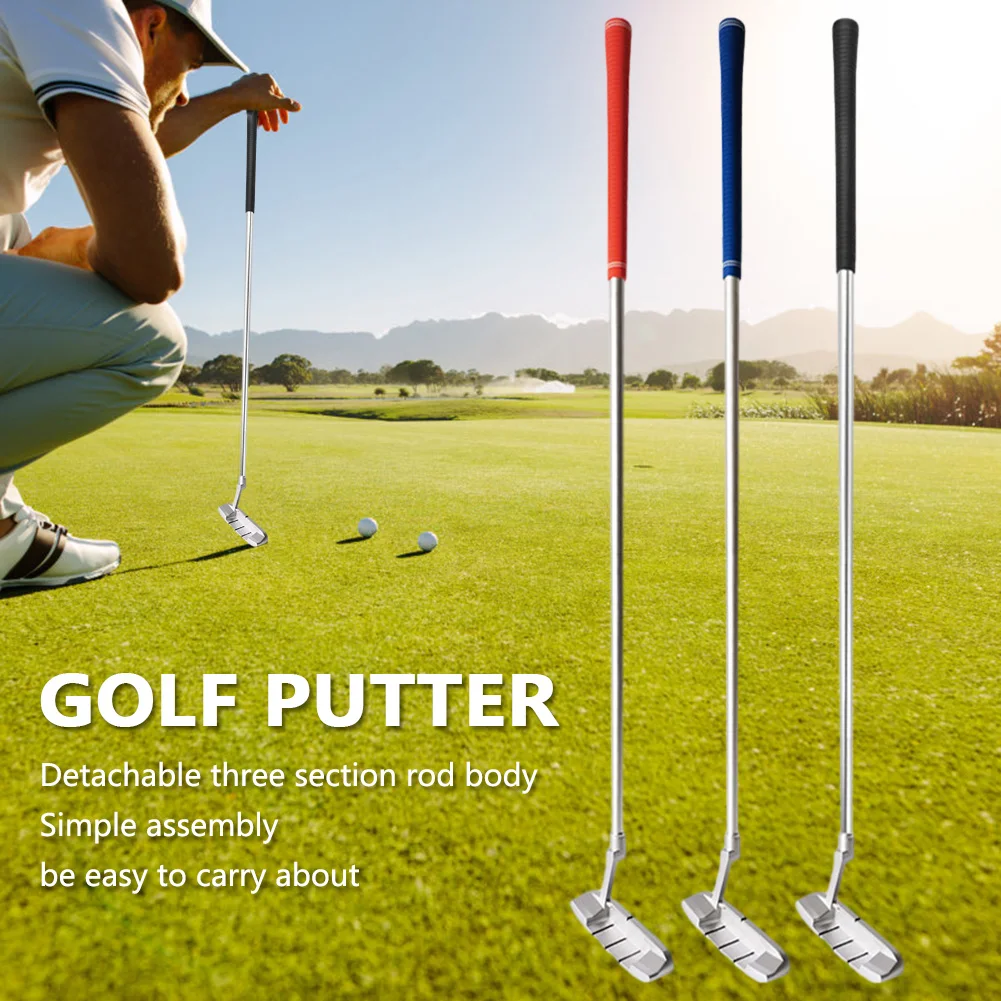 

Golf Putter Right Handed Practice Putting Golf Club with 2 Golfballs Detachable Silver Rod Head Adjustable Length Golf Accessory