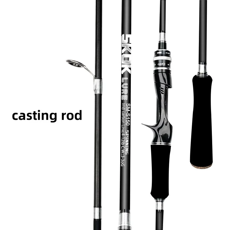 

1.8m High Quality Carbon Spinning Fishing 2Tips M Power Lure Fishing Rod Lure Weight 5-20g Line Weight 4-12LB