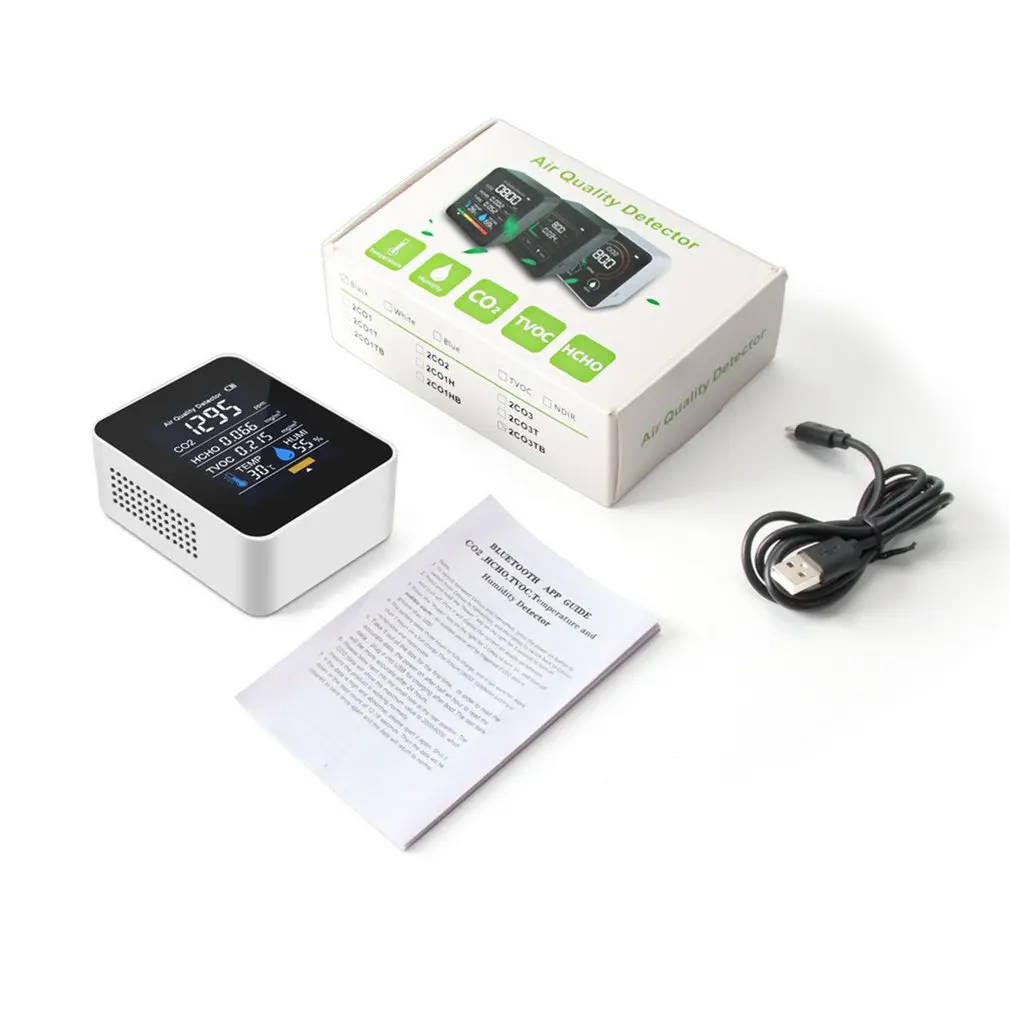 

5-в-1 детектор концентрации углекислого газа формальдегида CO2 бытовой мониторинг качества воздуха в помещении