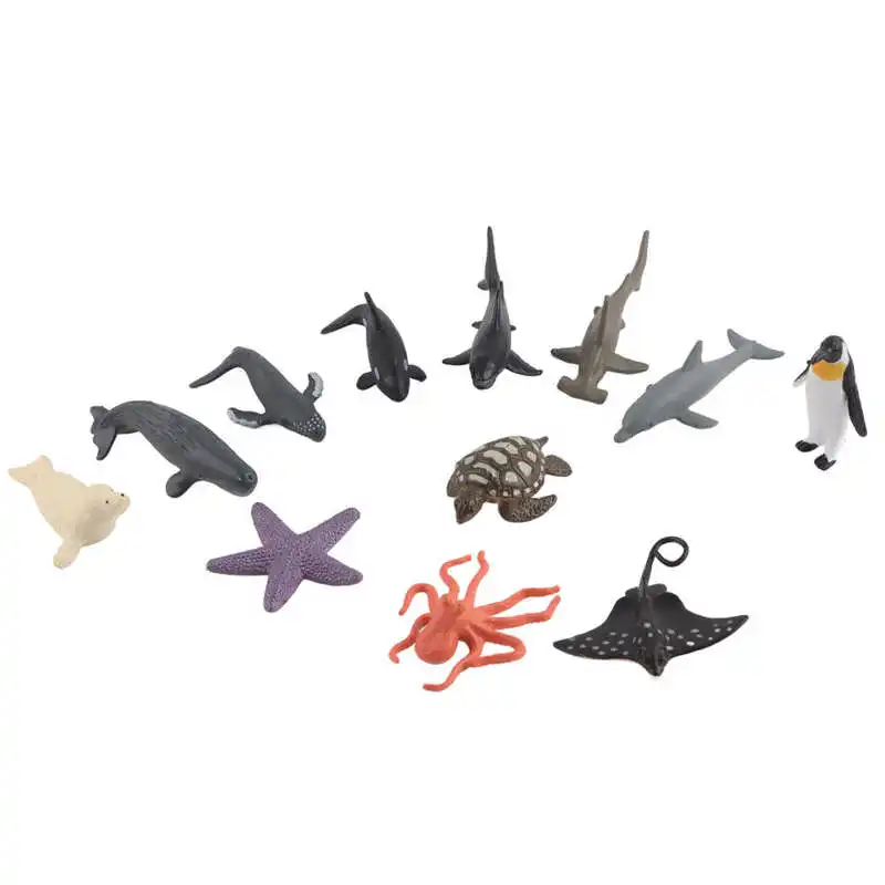 

12pcs Marine Animal Model Toy Set PVC Simulated Action Figures Toys Figurine Educational Toy for Children Gift Ornament