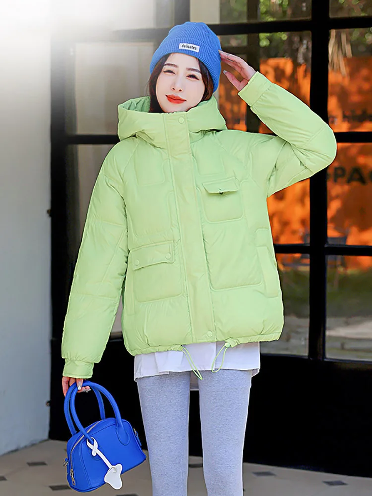 2022 New Women Winter Puffer Parka Hooded Female Warm Thicken Coat Clothes Korean Style Loose Oversize Ladies Jacket