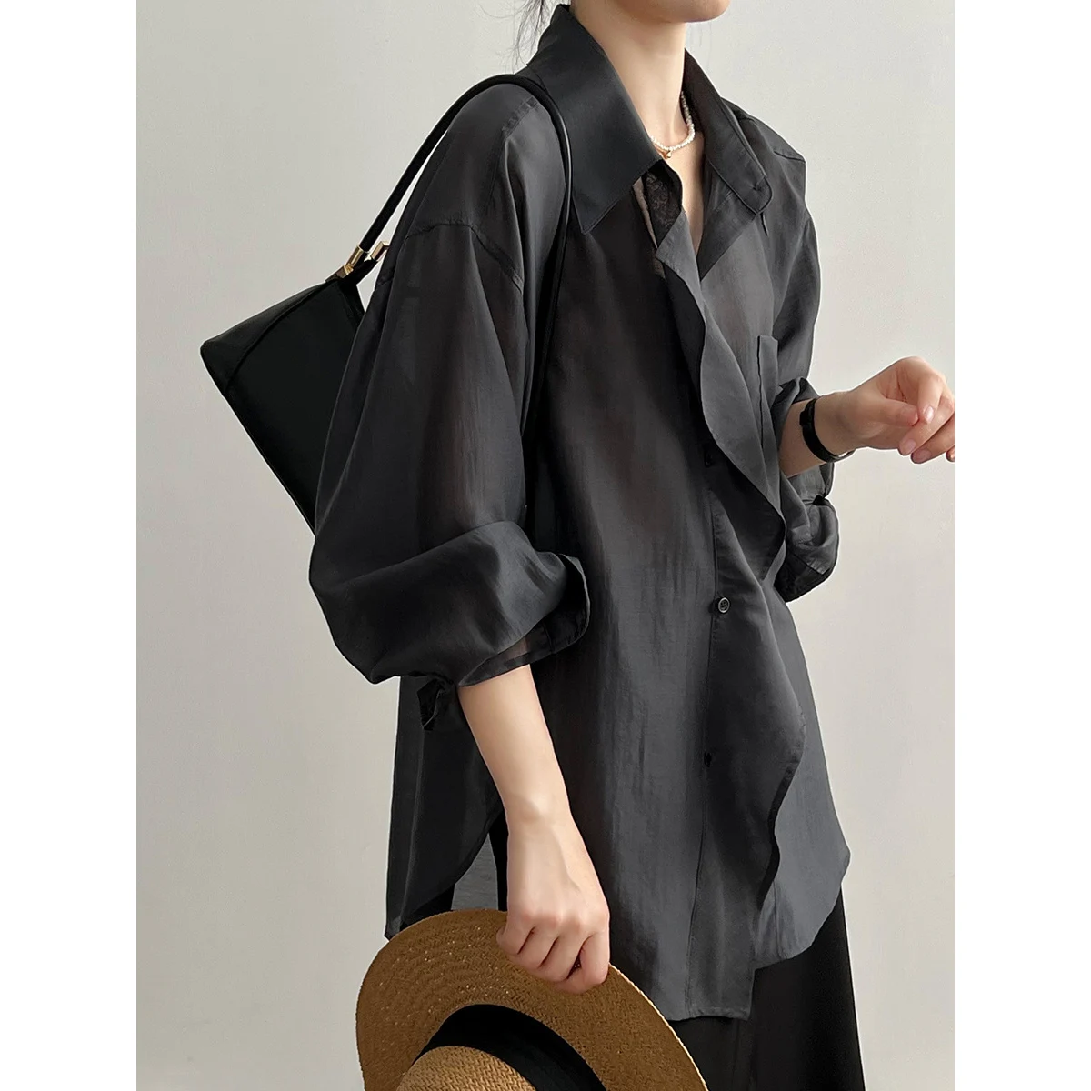 

SuperAen Korean Fashion Shirt Women 2023 Summer New Sunscreen Loose Shirt Long Sleeve Tops