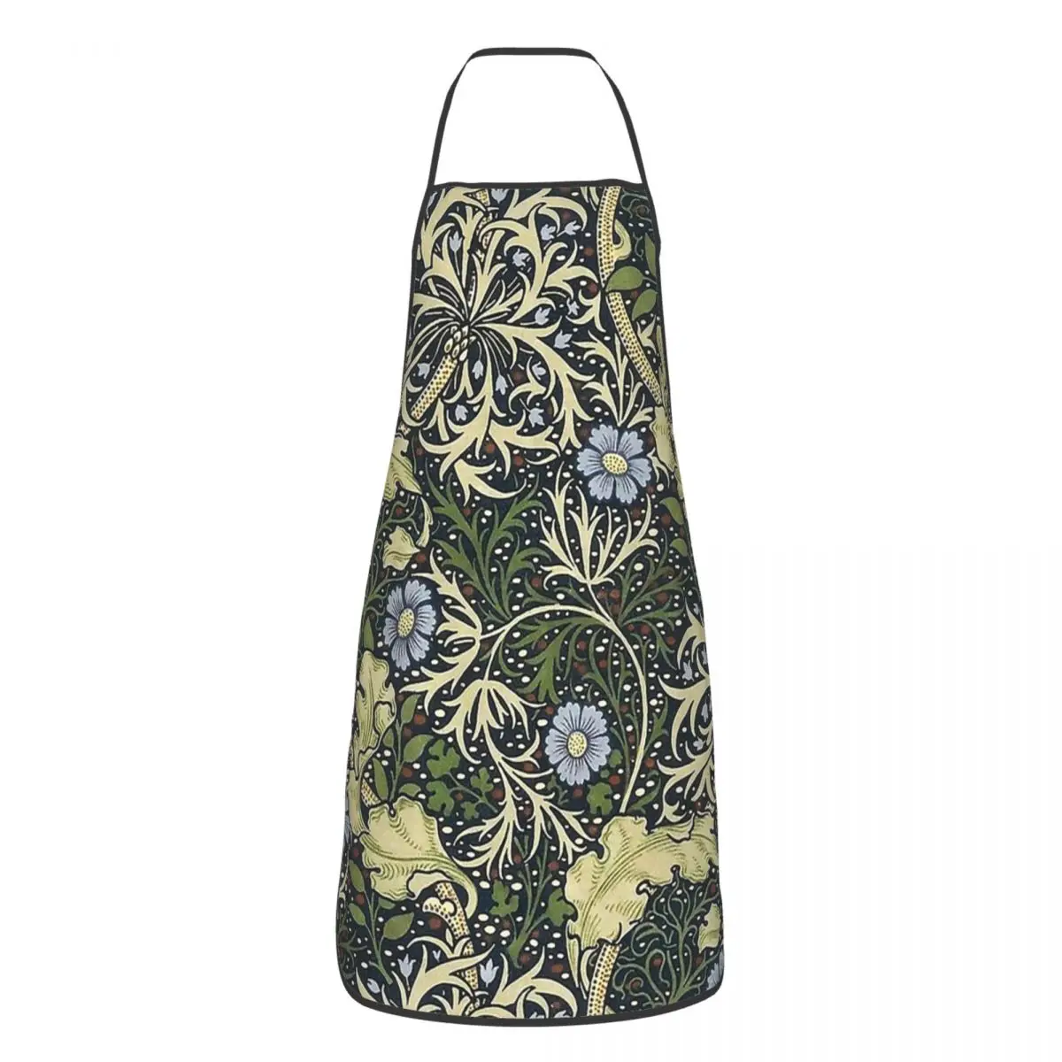 

Фартук с узором из морских водорослей Уильяма Морриса, домашний кухонный шеф-повара, моющий фартук, кухонный нагрудник для взрослых, унисекс