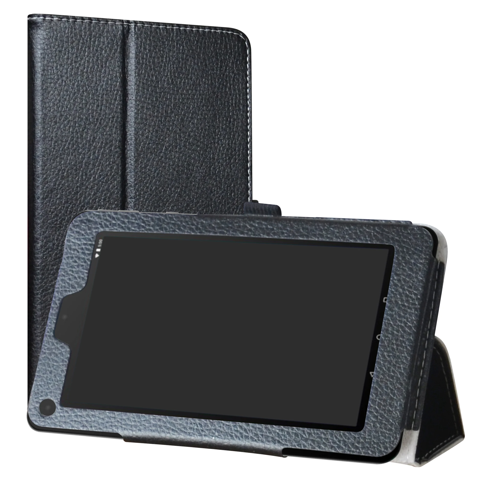 Case For Ematic EGQ373BL  7" Tablet  Folding Stand PU Leather Cover with Magnetic Closure