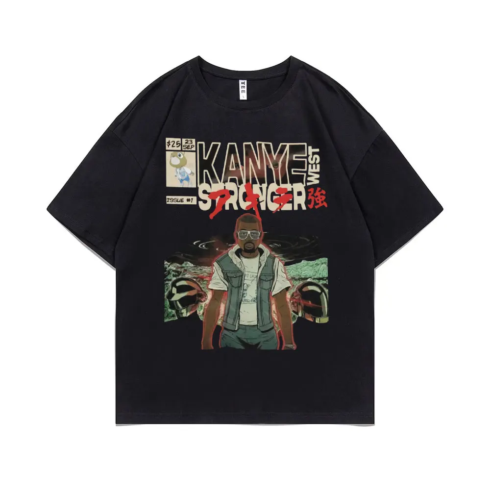 

Classic Man Vintage Kanye West Tshirt Casual Loose T-shirt Top Oversized Hip Hop Fashion Men Women Tshirt Summer Mens Streetwear