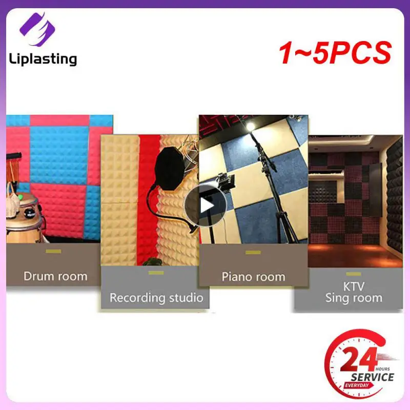 

1~5PCS Recording Studio Acoustic Foams Panels Sound Insulation Foam Pad Studio Soundproof Wedge Foam Video Noise Insulation