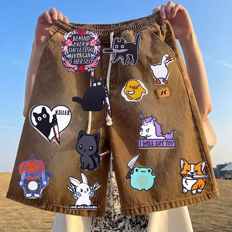 Утюг на заплатках для одежды наклейки одежду Кирки ткань вышитая нашивка