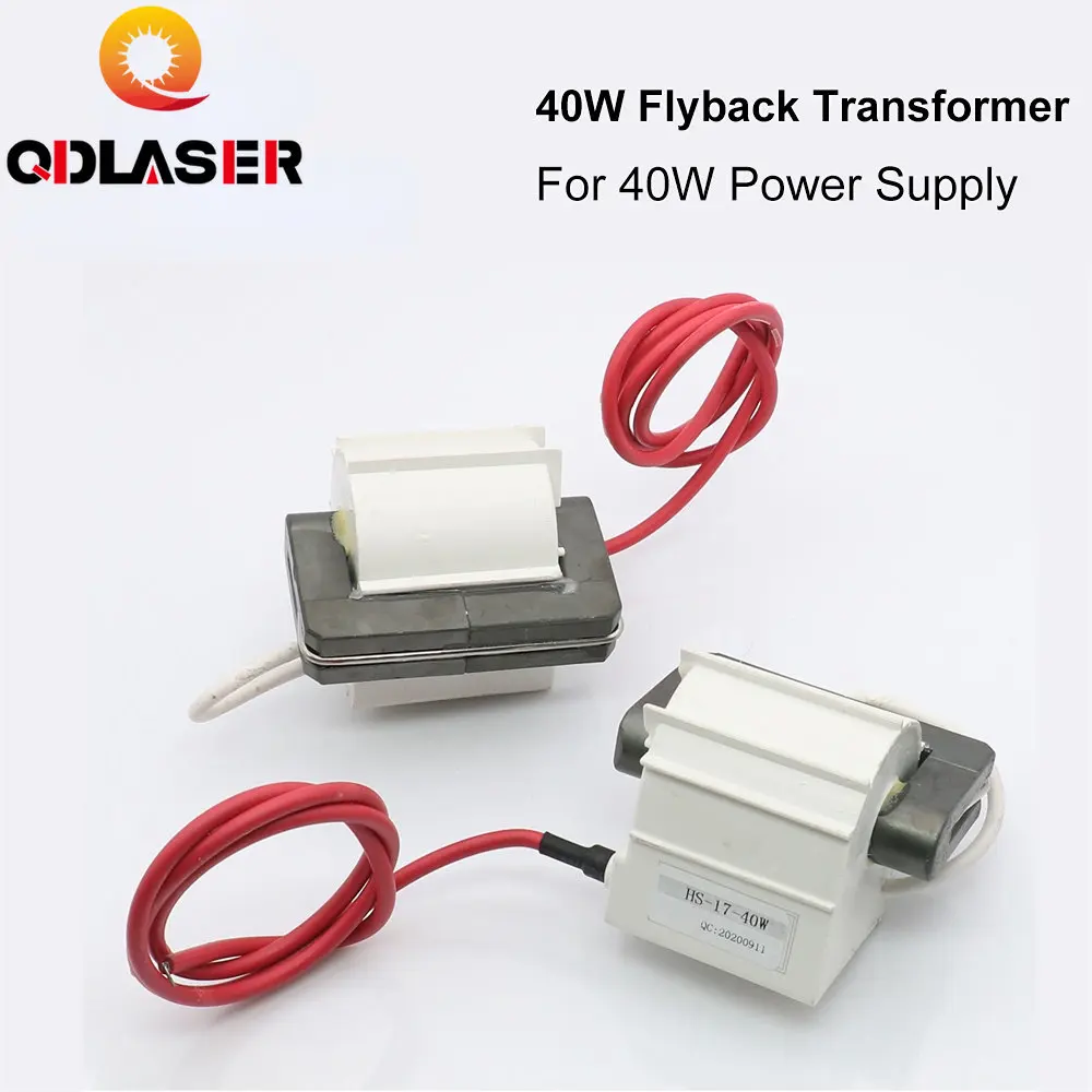 

QDLASER High Voltage Flyback Coil Transformer for CO2 40W Laser Power Supply