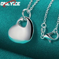 925 sterling silver smooth heart solid pendant necklace 16 30 inch snake chain ladies party wedding fashion jewelry