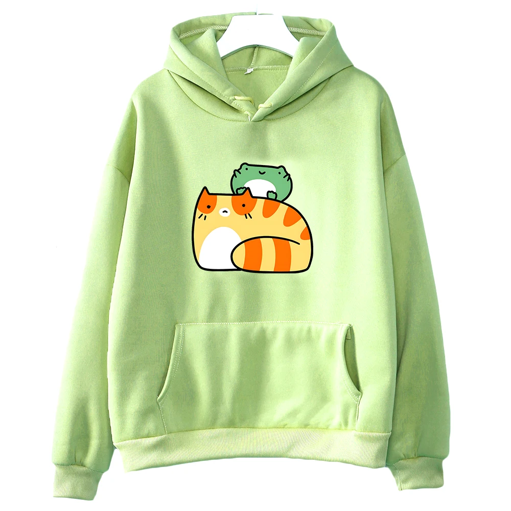 

Толстовки Tabby с изображением кота и соединенных предметов, мультяшная Одежда для девочек, милые свитшоты с длинным рукавом и принтом, Женские флисовые эстетические Топы