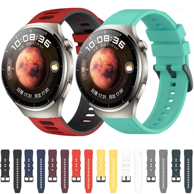 Фото Силиконовый ремешок 22 мм/20 мм для Huawei Watch 3 Pro, браслет GT2e/GT3 Pro, ремешок для Amazfit GTS4/GTR4/Samsung Watch 6/4 Classic №1