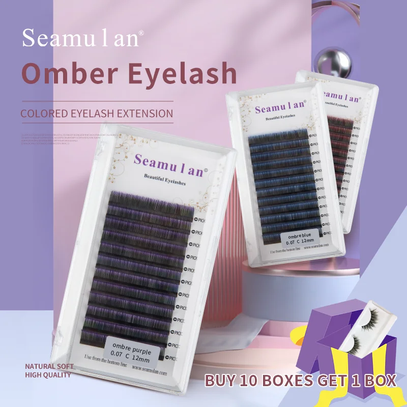 Ed Individual Eyelashes Extension Green Yellow Red Blue Purple False Eyelashes Mink Lashes Extension