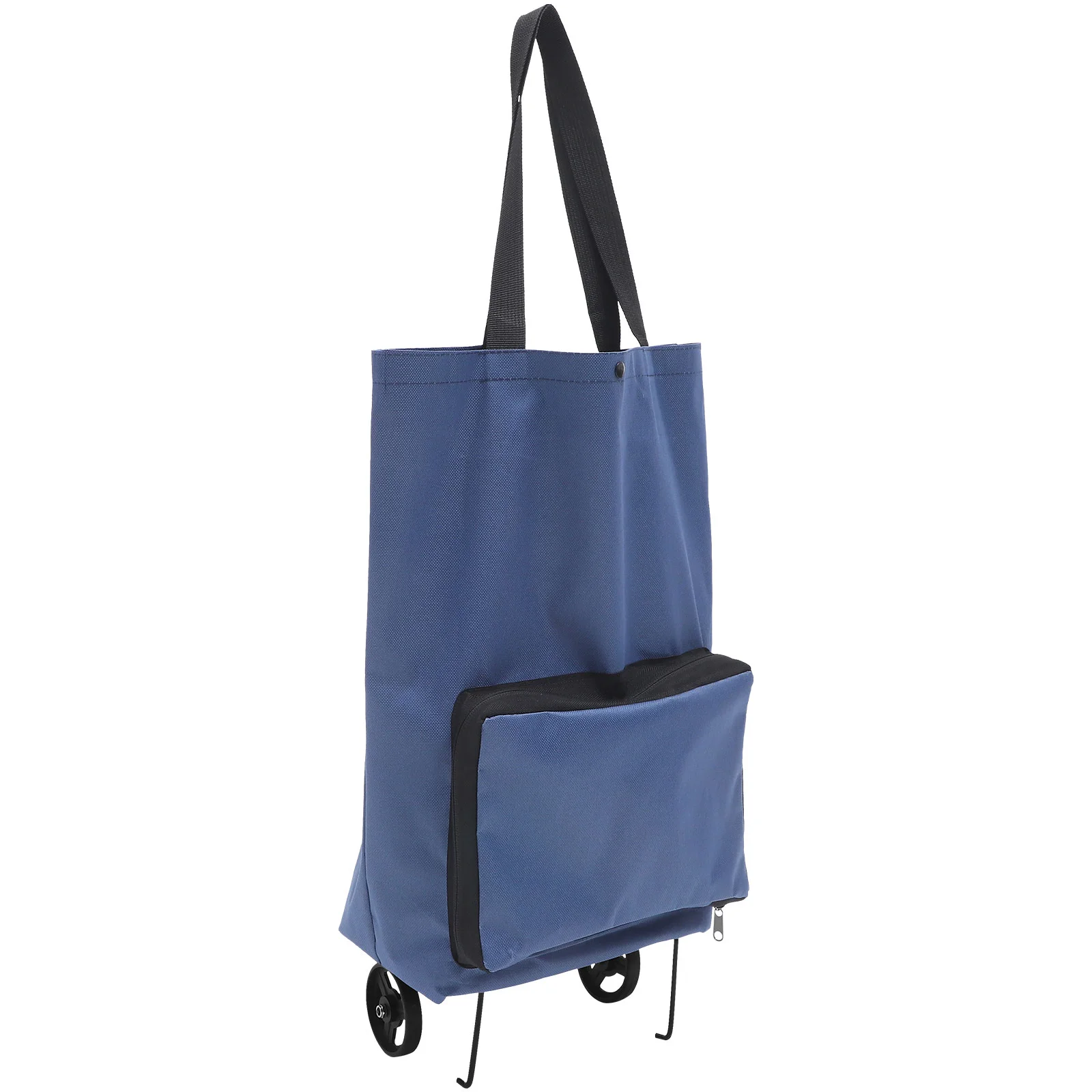

Collapsible Trolley Organizer Pouch Shopping Folding Grocery Bag Large Wheels Storage Capacity